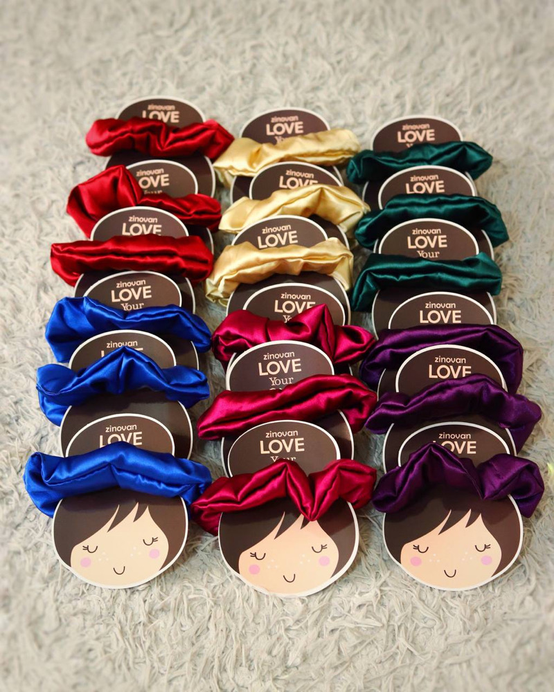 گیفت اسکرانچی ساتن ابریشم ساده زینوان